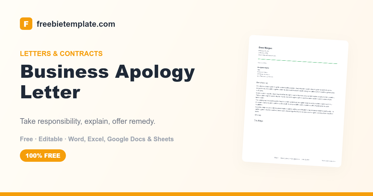 Business Apology Letter | FreebieTemplate