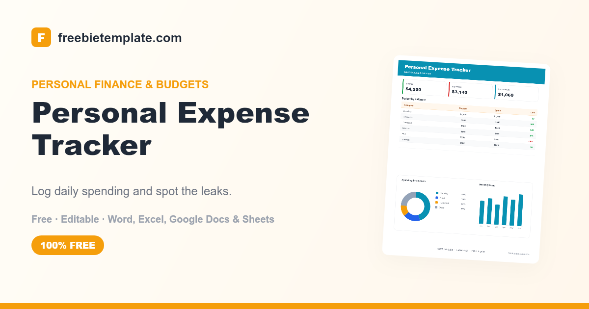 Personal Expense Tracker | FreebieTemplate