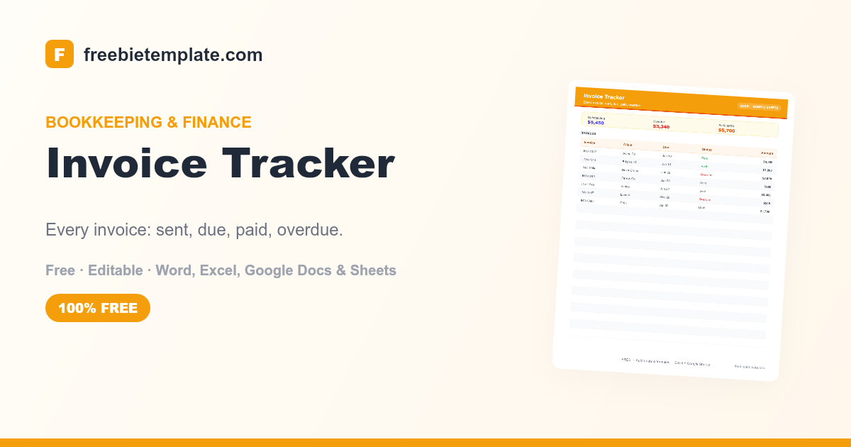 Invoice Tracker | FreebieTemplate