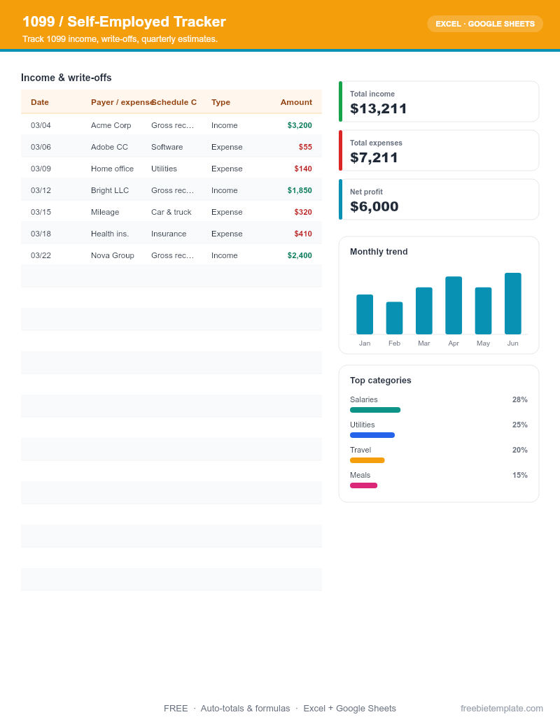 1099 / Self-Employed Tracker preview