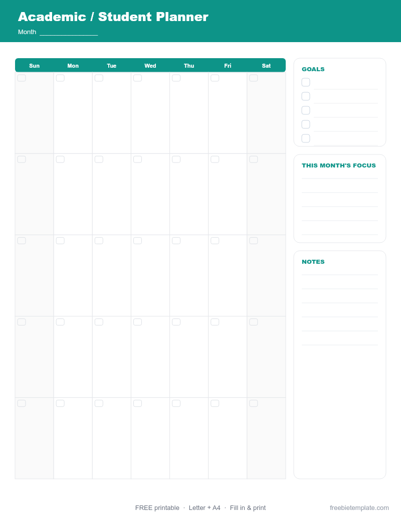 Academic / Student Planner preview