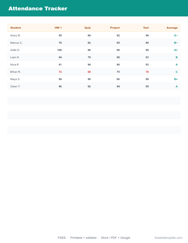 Attendance Tracker preview