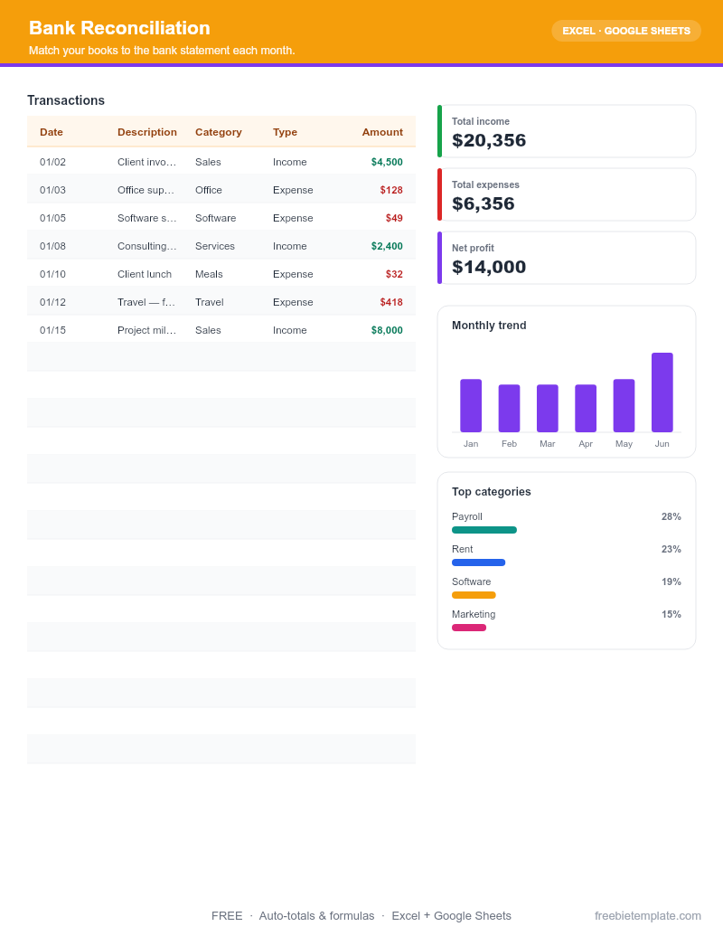 Bank Reconciliation preview