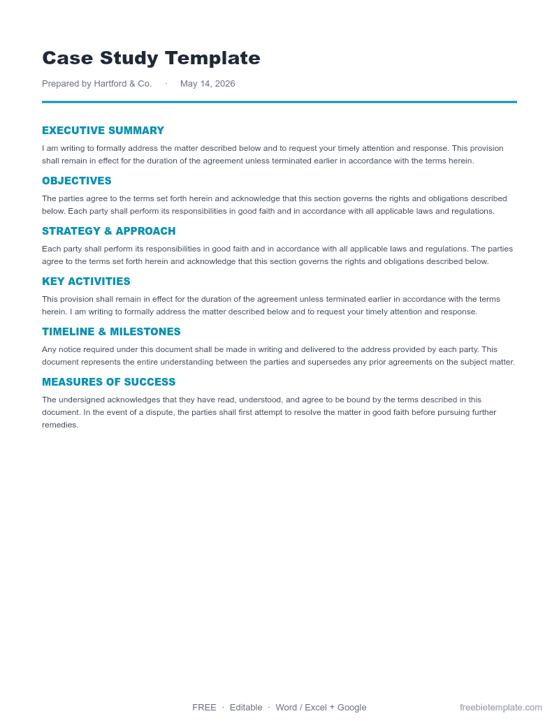 Case Study Template preview