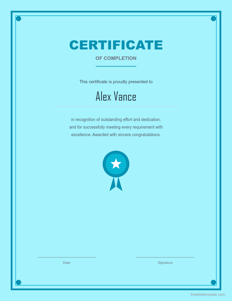 Certificate of Completion preview