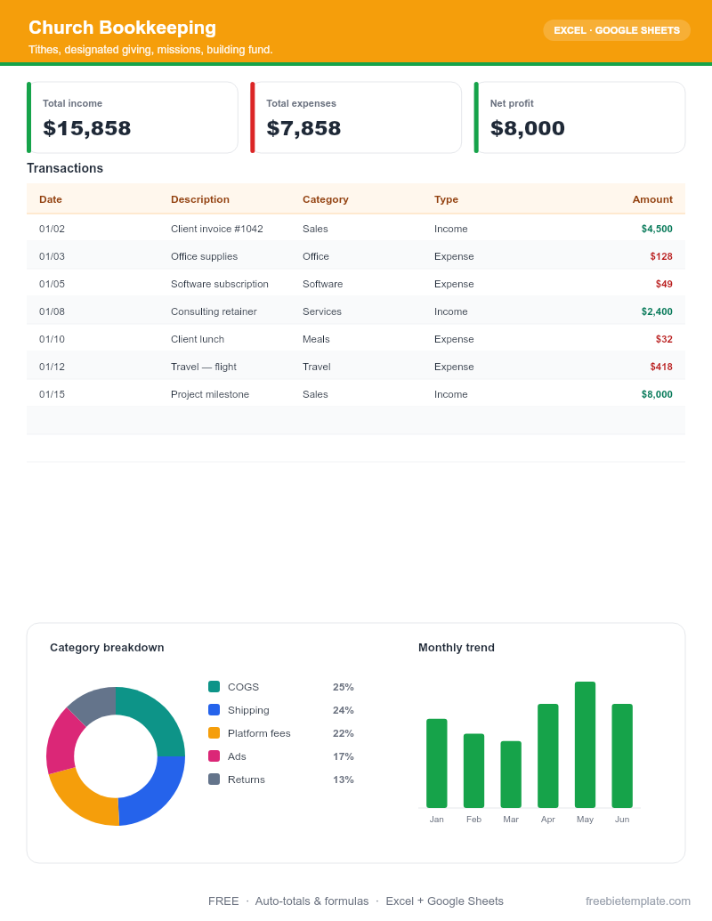 Church Bookkeeping preview