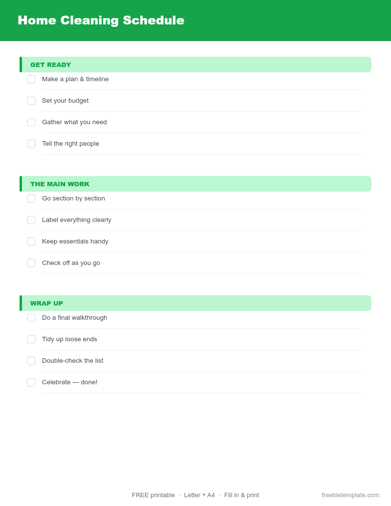 Home Cleaning Schedule preview
