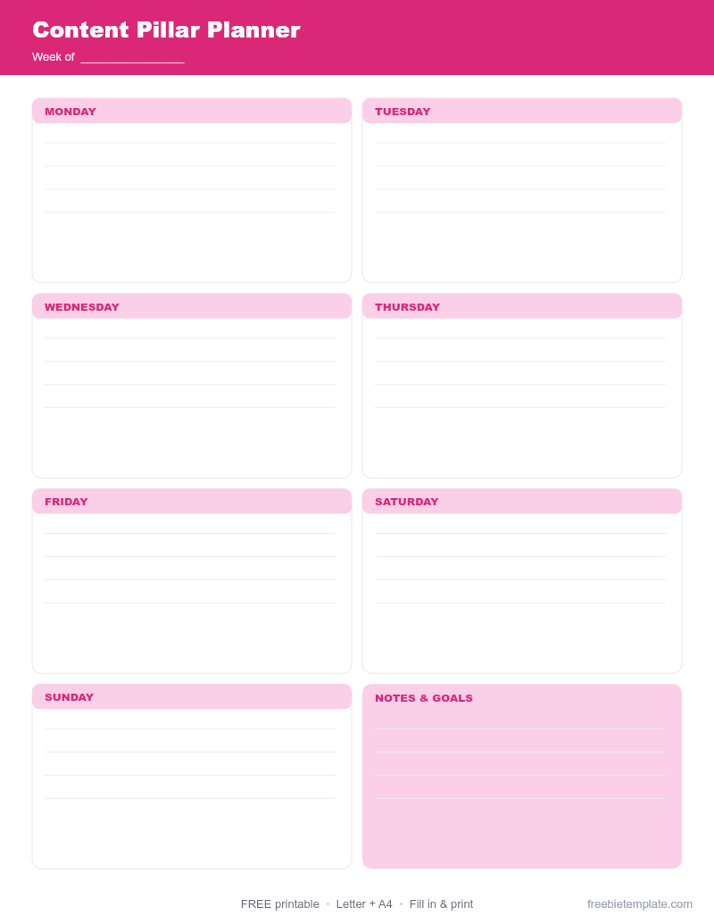 Content Pillar Planner preview