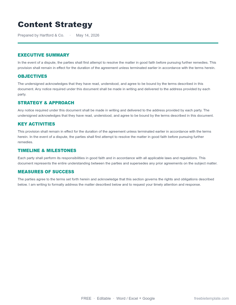 Preview of Content Strategy
