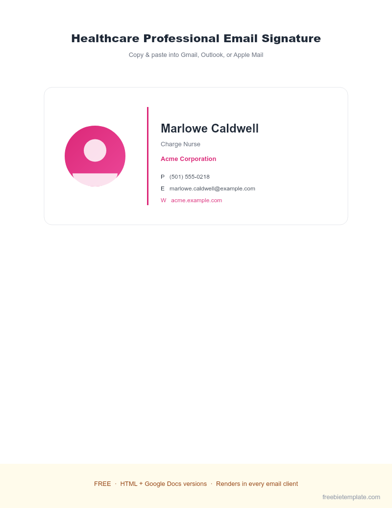 Healthcare Professional Email Signature preview