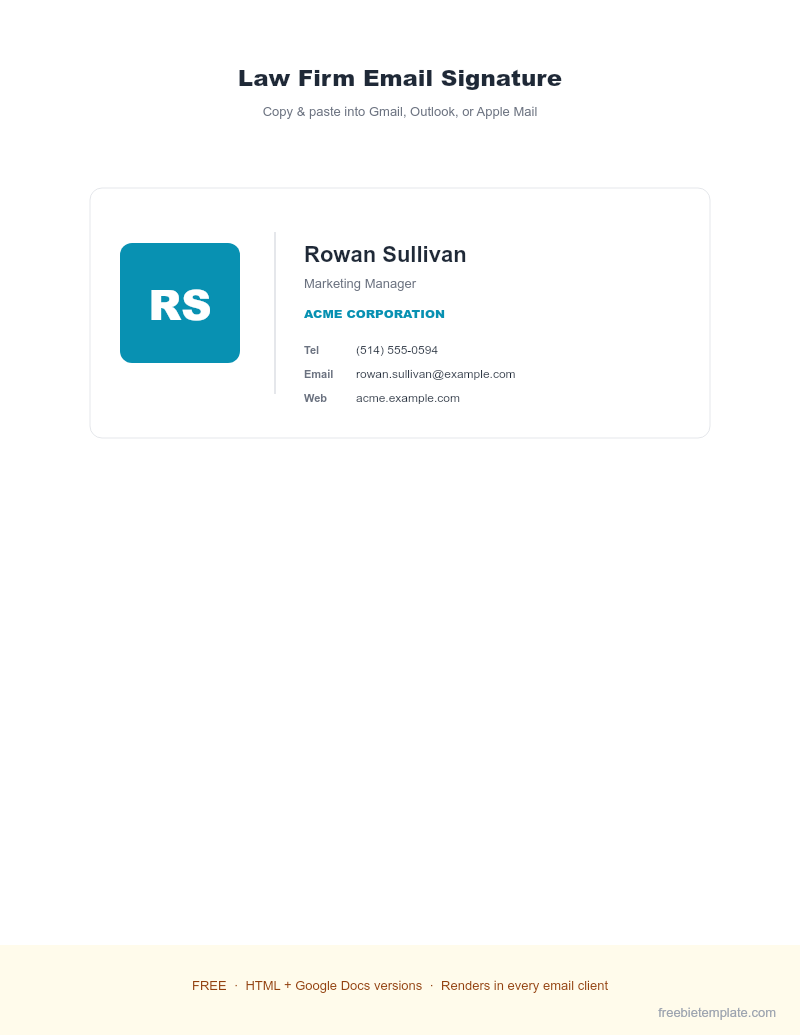 Law Firm Email Signature preview