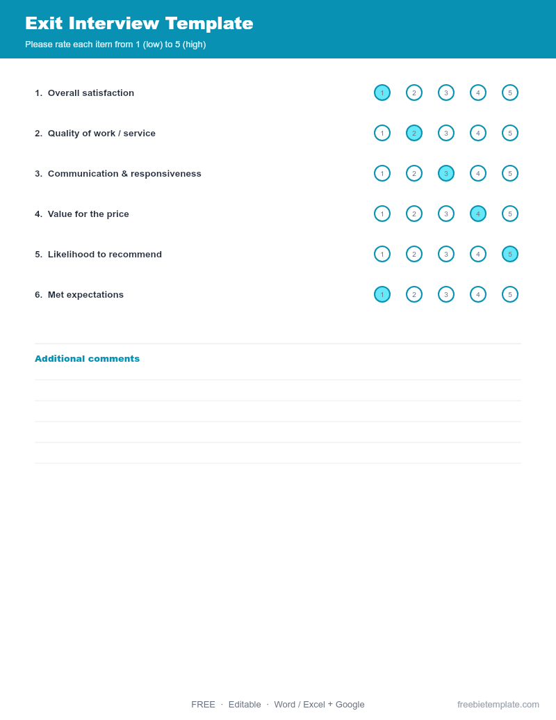 Exit Interview Template preview