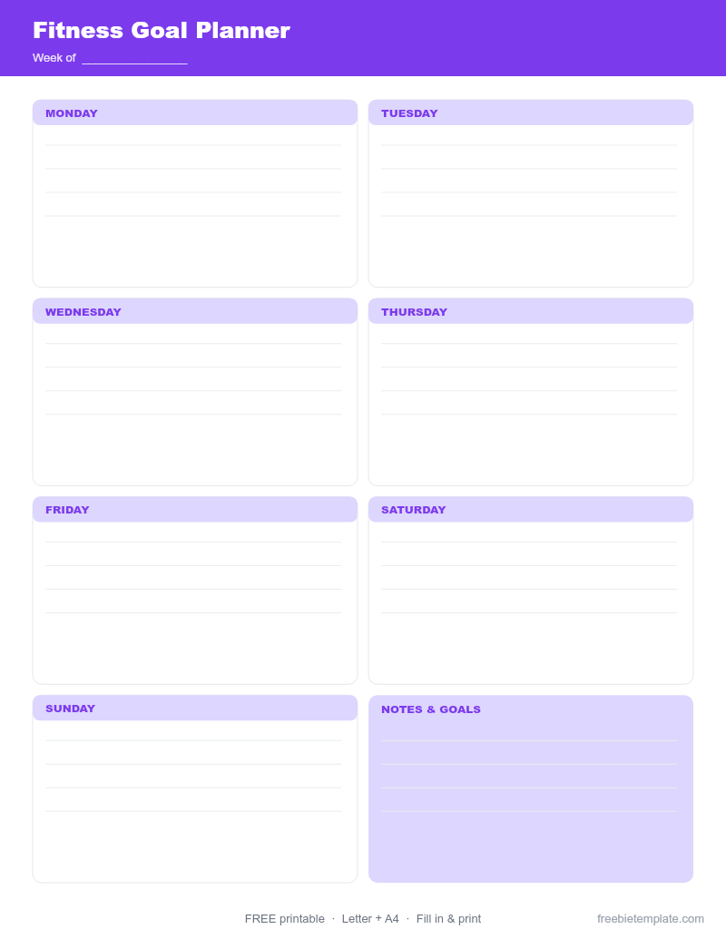Fitness Goal Planner preview