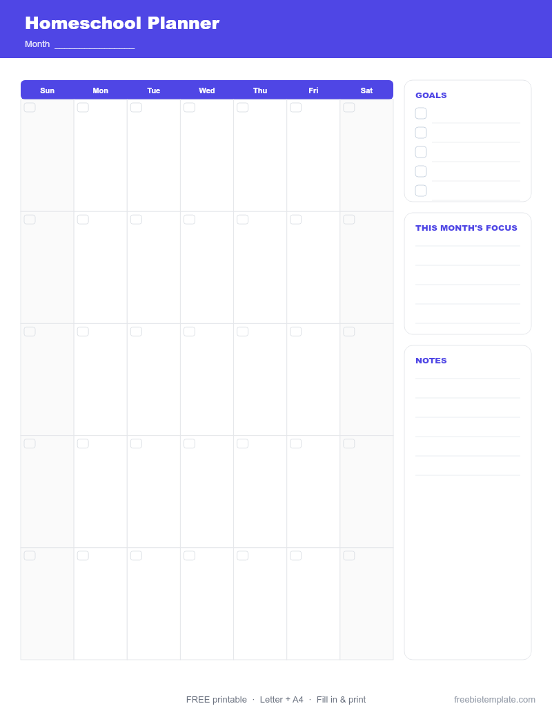 Homeschool Planner preview