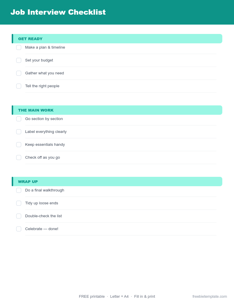 Job Interview Checklist preview