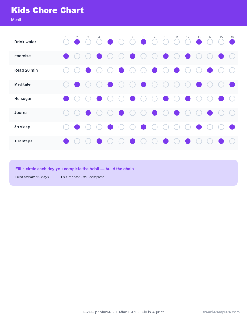 Kids Chore Chart