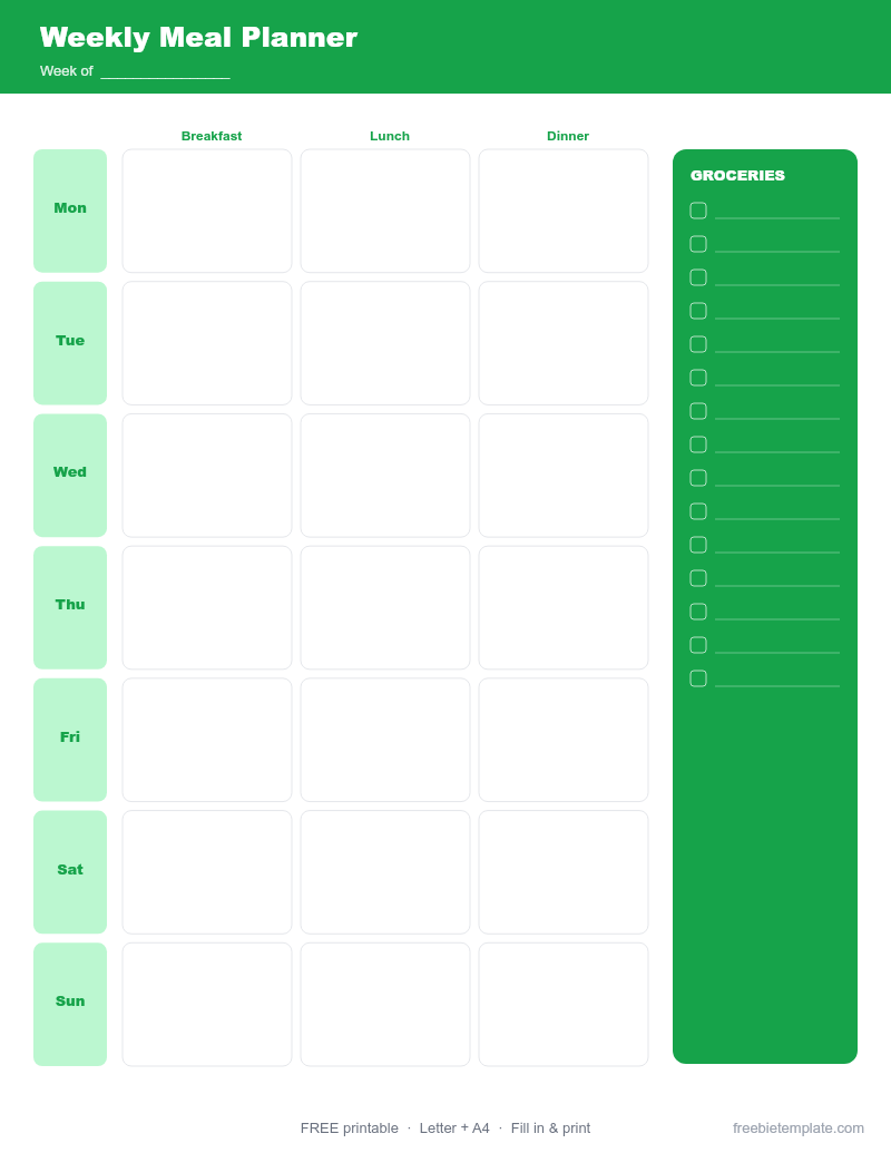 Weekly Meal Planner preview