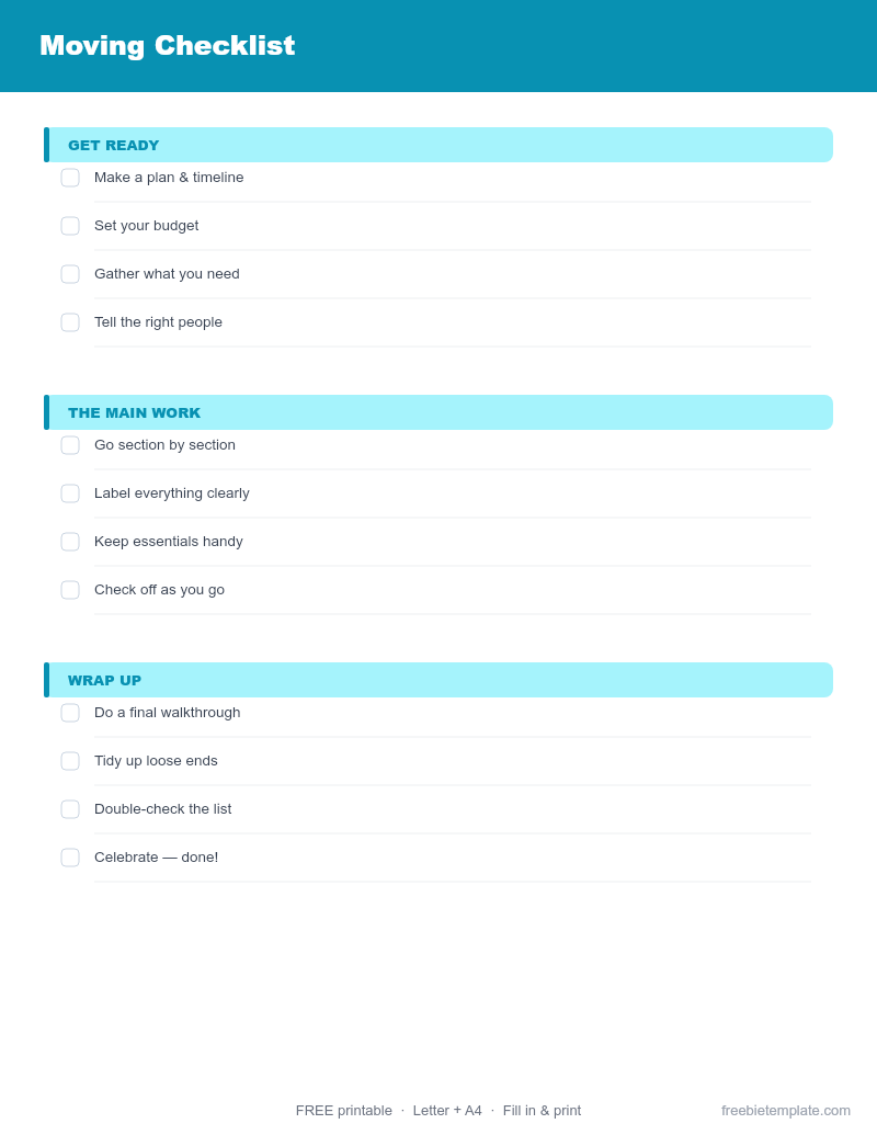 Moving Checklist preview