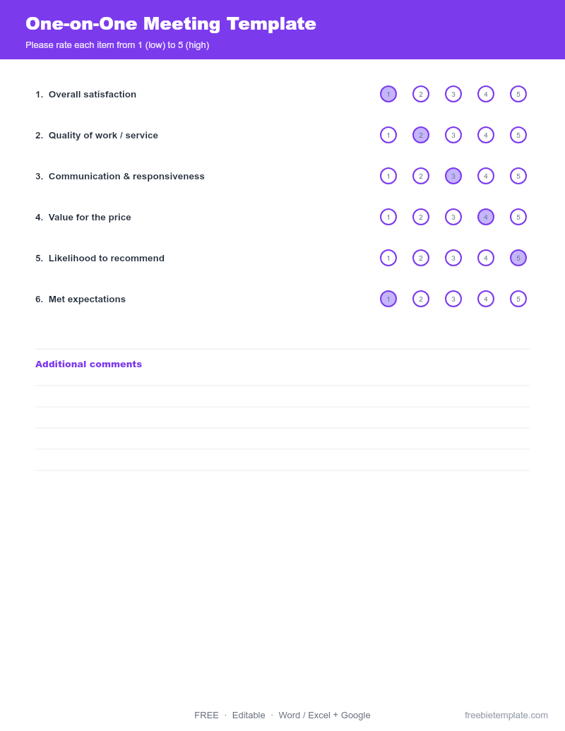 One-on-One Meeting Template preview