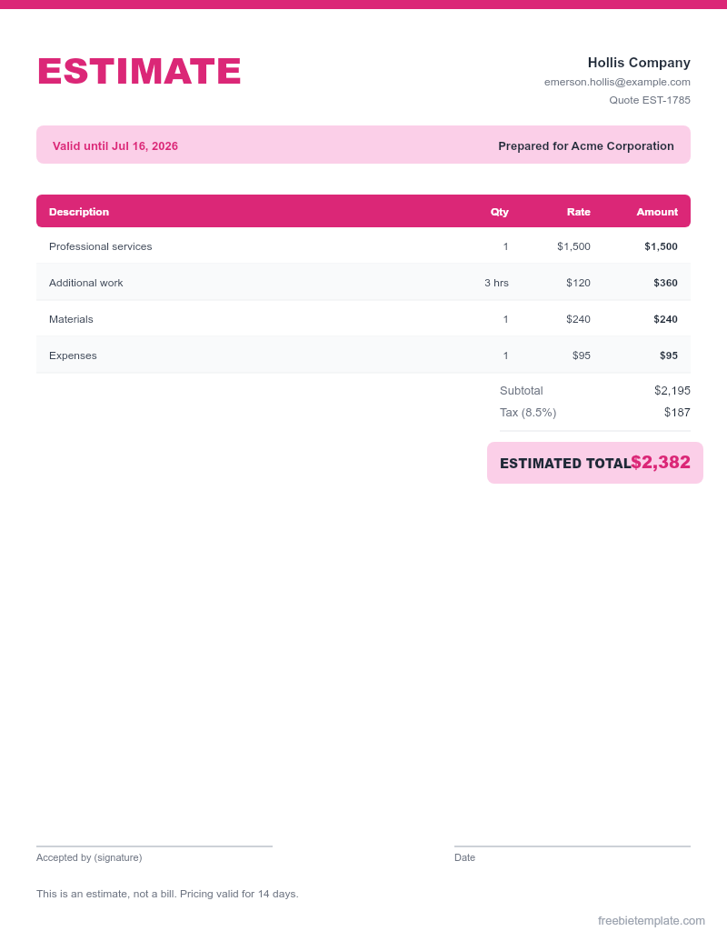 Quote / Estimate