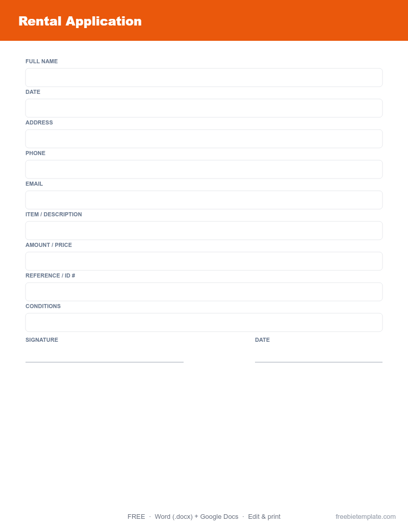 Rental Application
