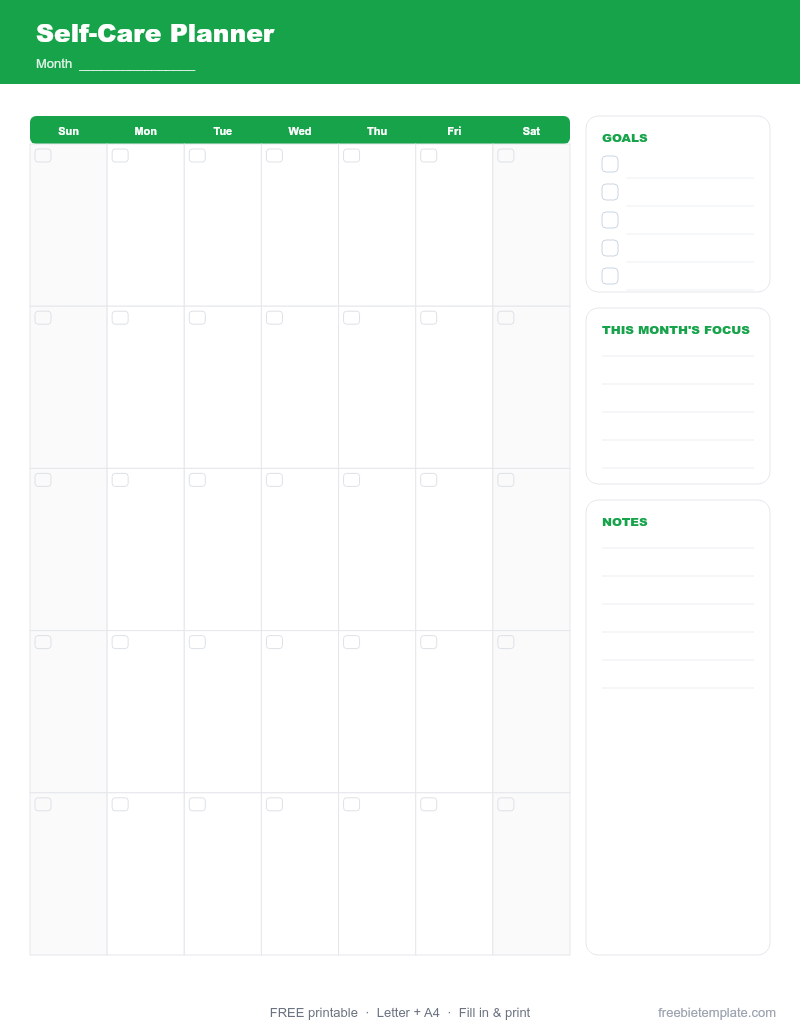 Self-Care Planner preview