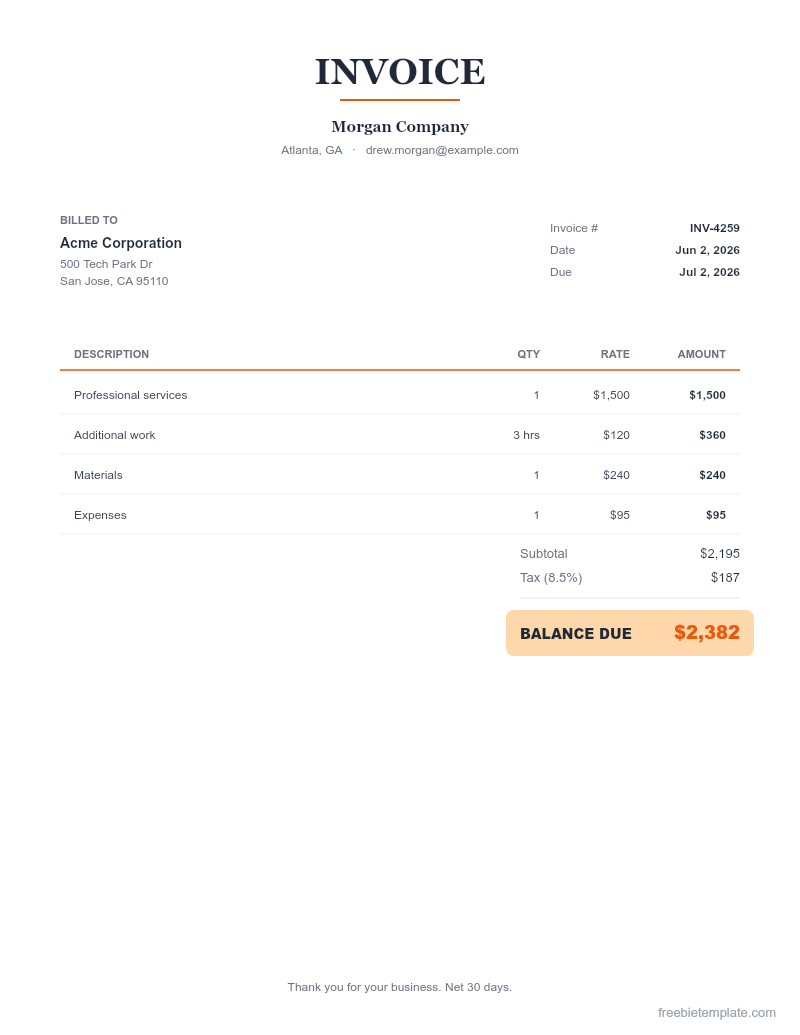 Service Invoice
