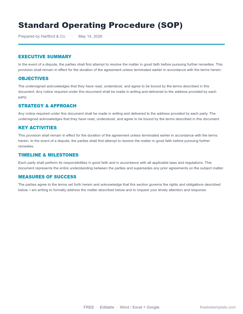 Preview of Standard Operating Procedure (SOP)