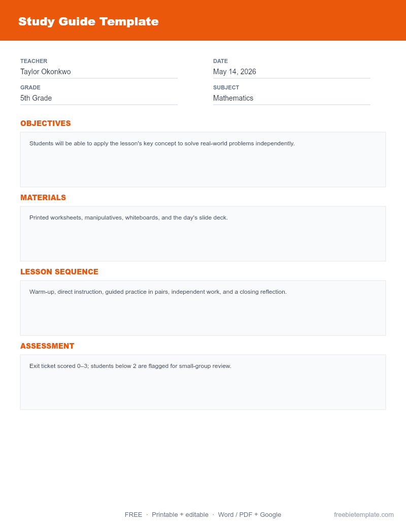 Study Guide Template