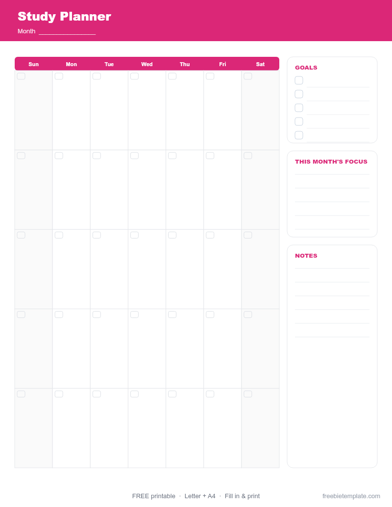 Study Planner preview