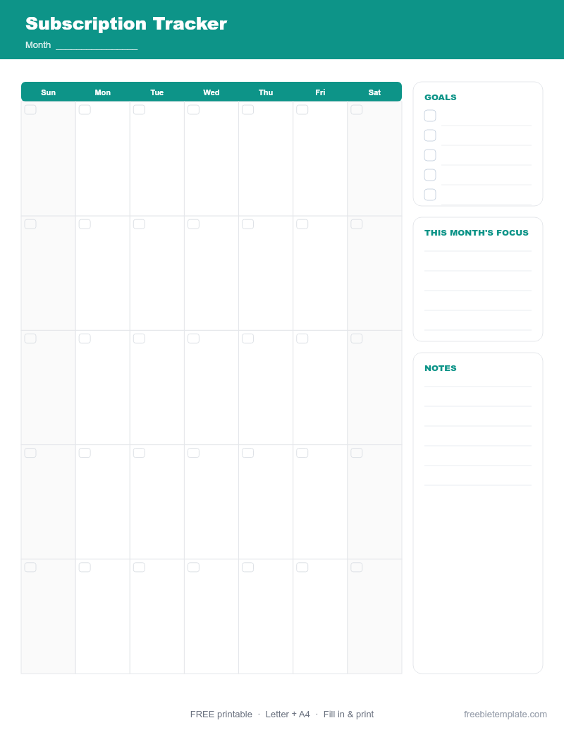Subscription Tracker preview