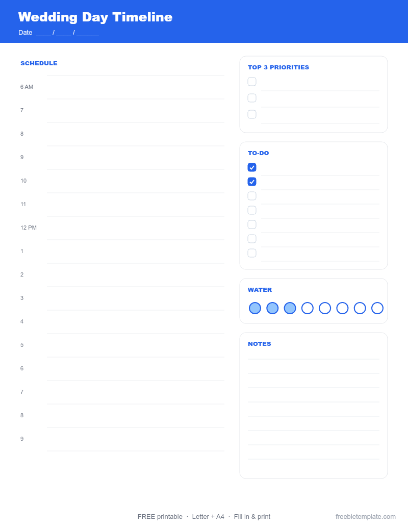 Wedding Day Timeline
