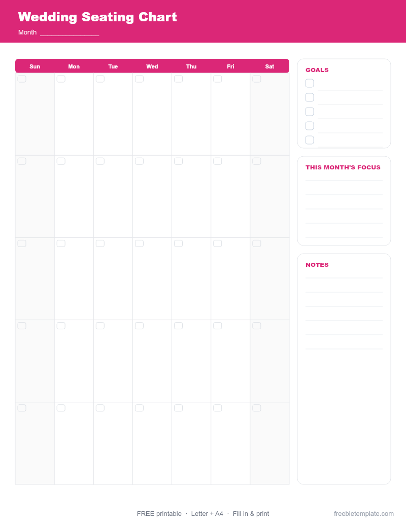 Preview of Wedding Seating Chart