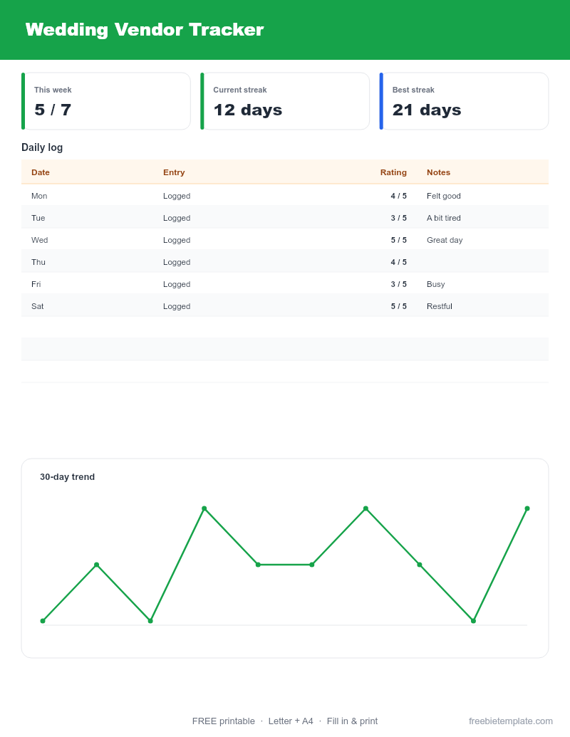 Wedding Vendor Tracker