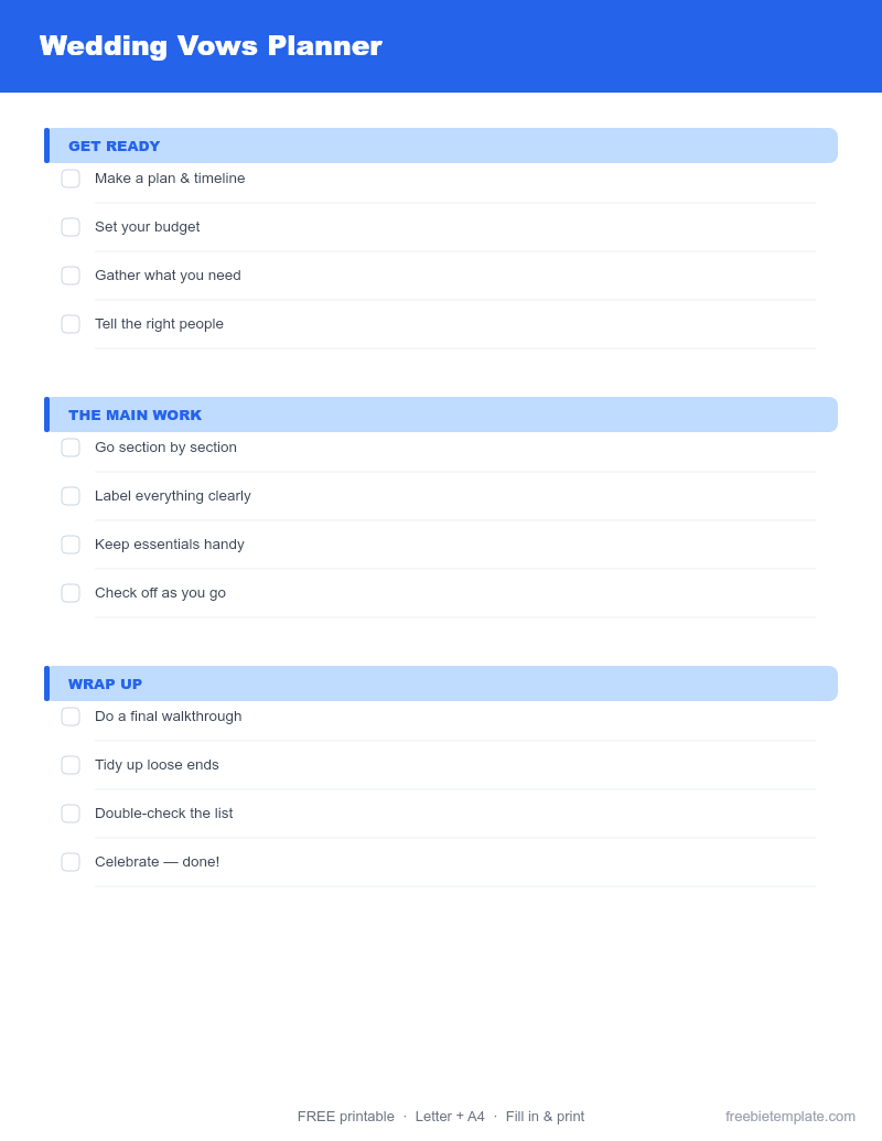 Wedding Vows Planner preview