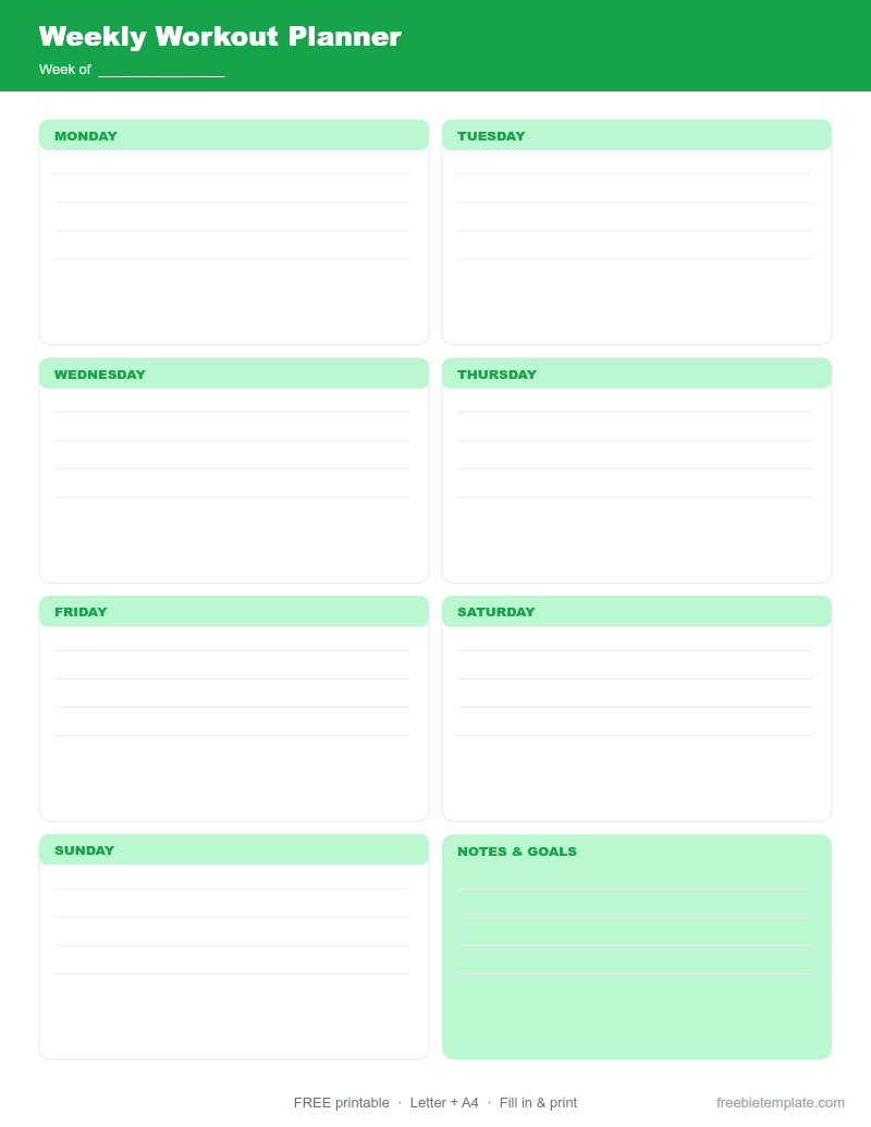 Weekly Workout Planner